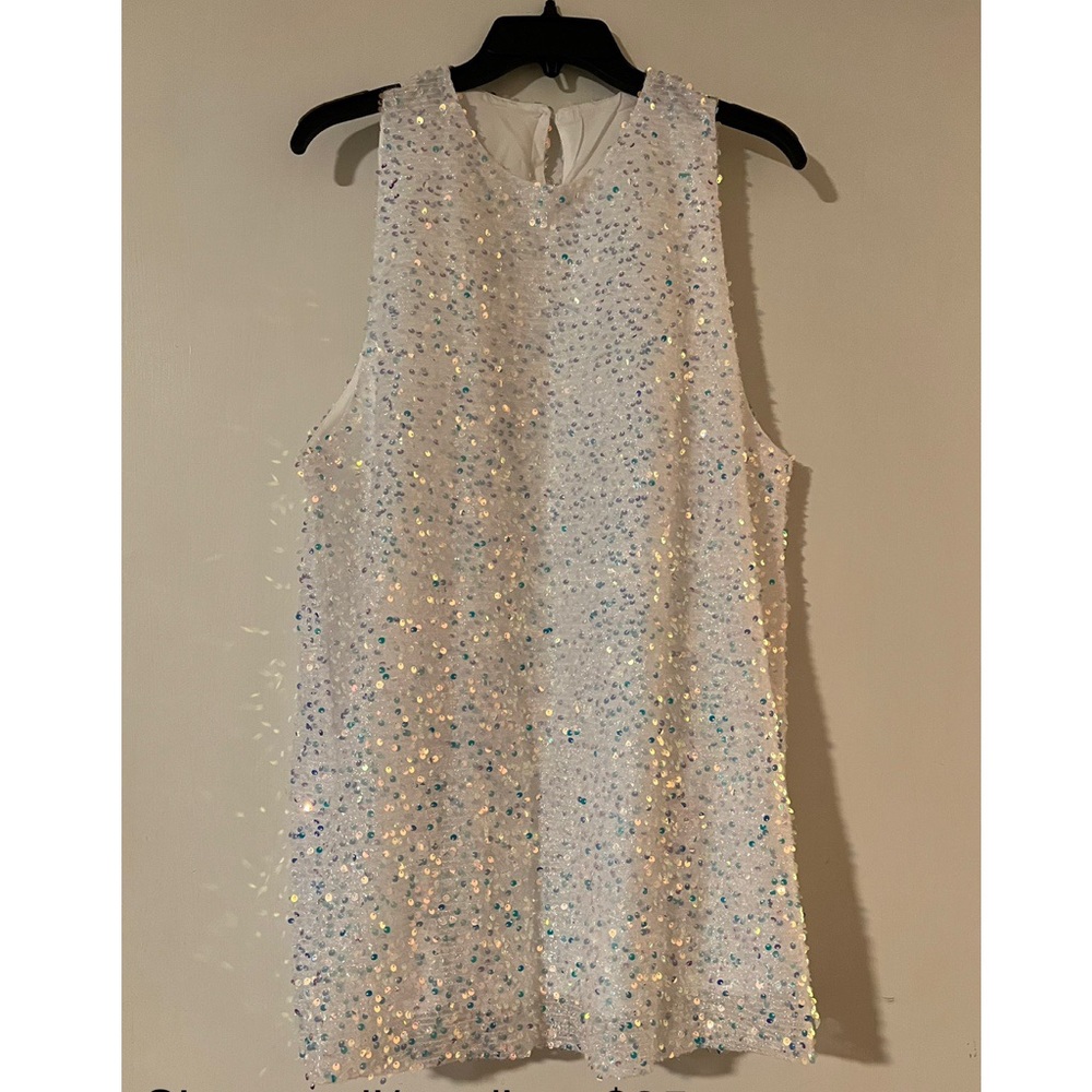 White sequin dress bachelorette bride size S/M
